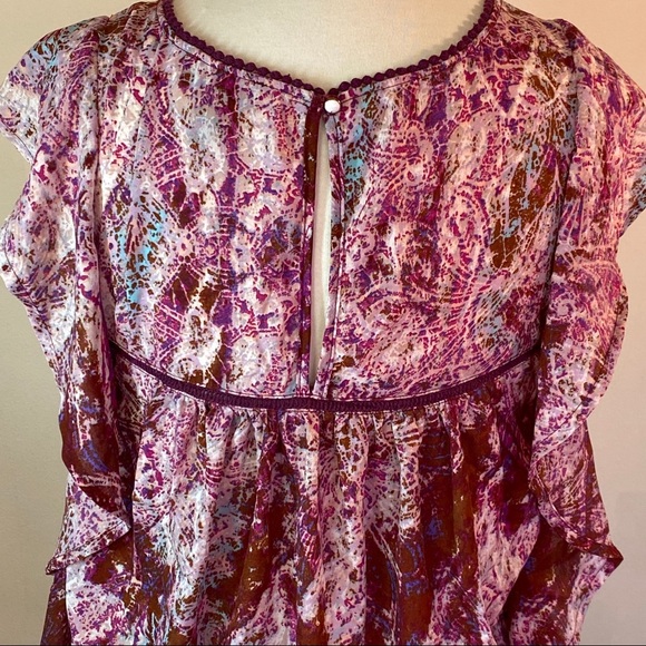 Jessica Simpson Boho Embroidered Round Neck Top Size Small - Picture 8 of 9